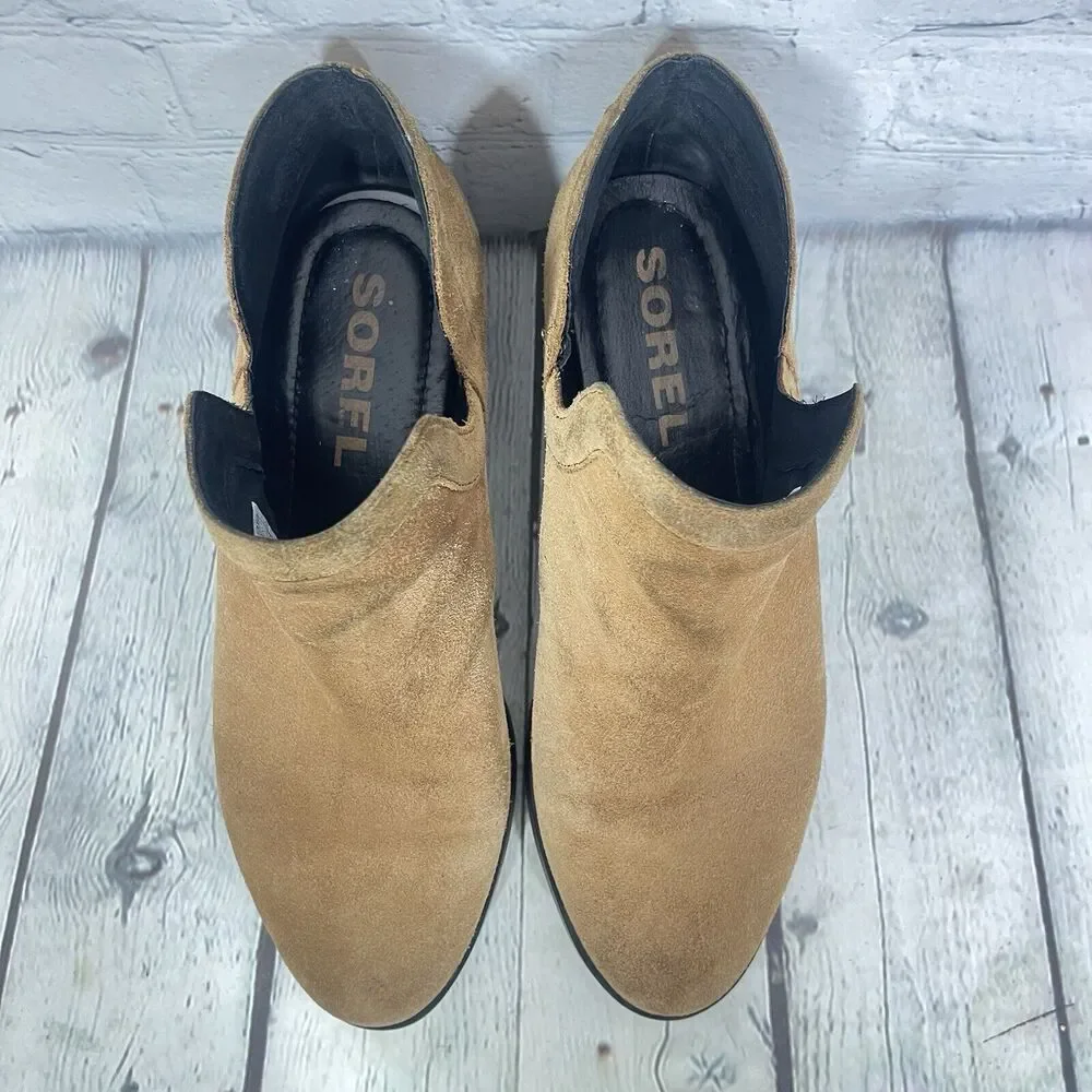 Sorel Ankle Booties Women Size 10 Lolla Brown Suede Leather Waterproof Cut Out - Picture 9 of 13